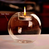 Round Hollow Glass Candle Holder