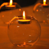 Round Hollow Glass Candle Holder