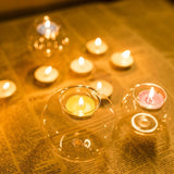 Round Hollow Glass Candle Holder