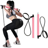 Portable Yoga Pilates Bar Stick with Resistance Band