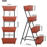 4 Tiers Planter Box Freestanding Garden Planter