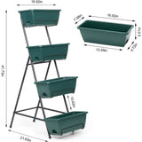 4 Tiers Planter Box Freestanding Garden Planter