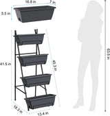 4 Tiers Planter Box Freestanding Garden Planter