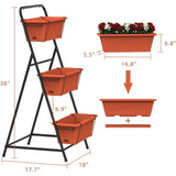 4 Tiers Planter Box Freestanding Garden Planter