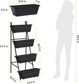 4 Tiers Planter Box Freestanding Garden Planter